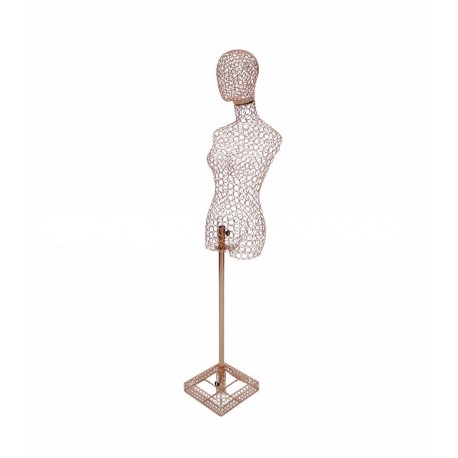 BUSTO DE MUJER METÁLICO, COLOR ROSA