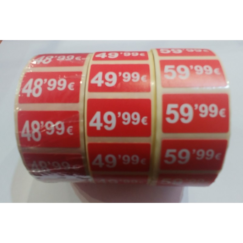 Etiquetas de precios 1 € para tiendas 25x15mm