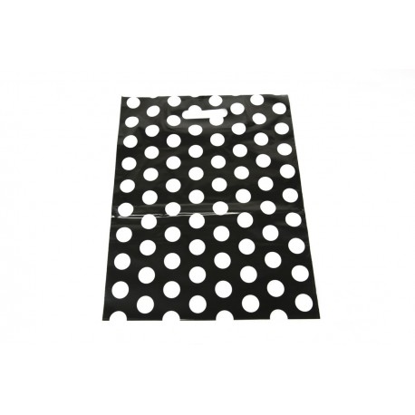 BOLSAS DE PLÁSTICO CON ASA TROQUELADA ESTAMPADO LUNARES 50X60 CM