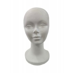 CABEZA DE MUJER EN POREXPAN BLANCO