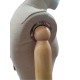 MANIQUI DE HOMBRE CON TELA, BRAZOS Y BASE MADERA CLARA