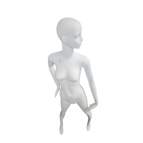 MANIQUI DE MUJER EN BLANCO MATE CON FACCIONES ,POSANDO