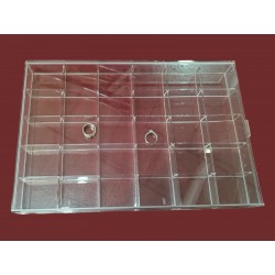 CAJA EXPOSITOR CON TAPA ACRILICO 30 COMPARTIMENTOS 35 CM