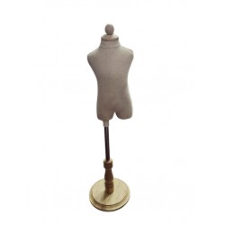 Busto Infantil Con Base Redonda De Madera Clara 6 Meses