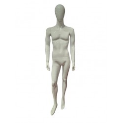 MANIQUI DE HOMBRE BLANCO BRILLO SIN FACCIONES