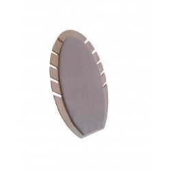 EXPOSITOR COLLARES DE MADERA Y LINO CLARO,5 RANURAS