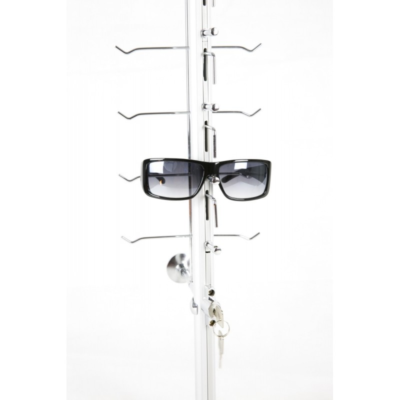 Expositor de 16 gafas con cierre para pared 145 cm.