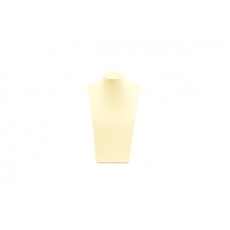 BUSTO EXPOSITOR PARA COLLARES EN POLIPIEL VAINILLA 30 CM