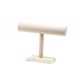 EXPOSITOR PARA PULSERAS Y RELOJES FORMA T EN LINO BEIGE 19 CM