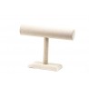 EXPOSITOR PARA PULSERAS Y RELOJES FORMA T EN LINO BEIGE 19 CM