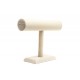 EXPOSITOR PARA PULSERAS Y RELOJES FORMA T EN LINO BEIGE 19 CM