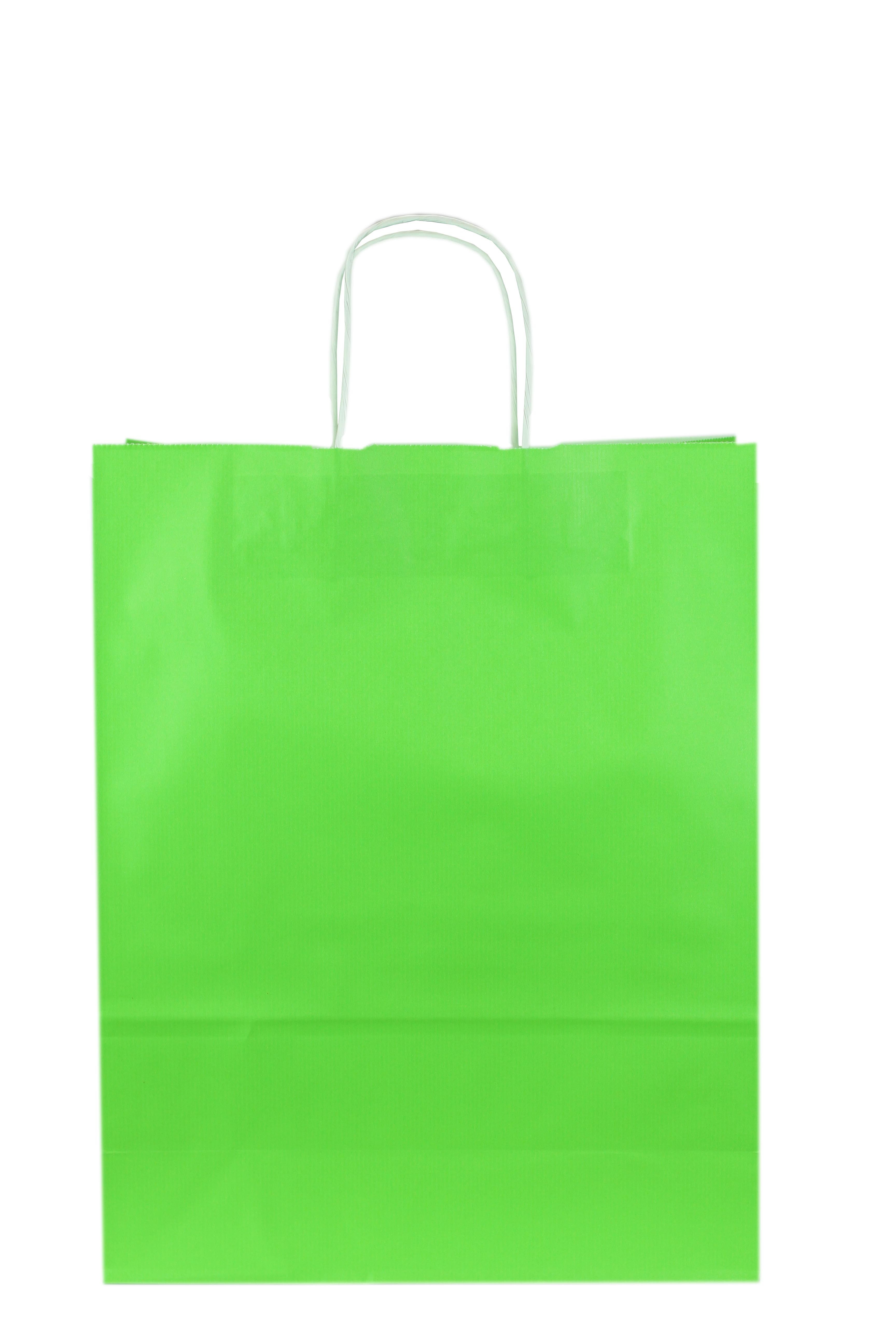 A tiempo Crónica Pionero Bolsas de papel celulosa color verde claro 41x12x32 cm