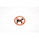 Cartel adhesivo prohibido perros 11x11 cm