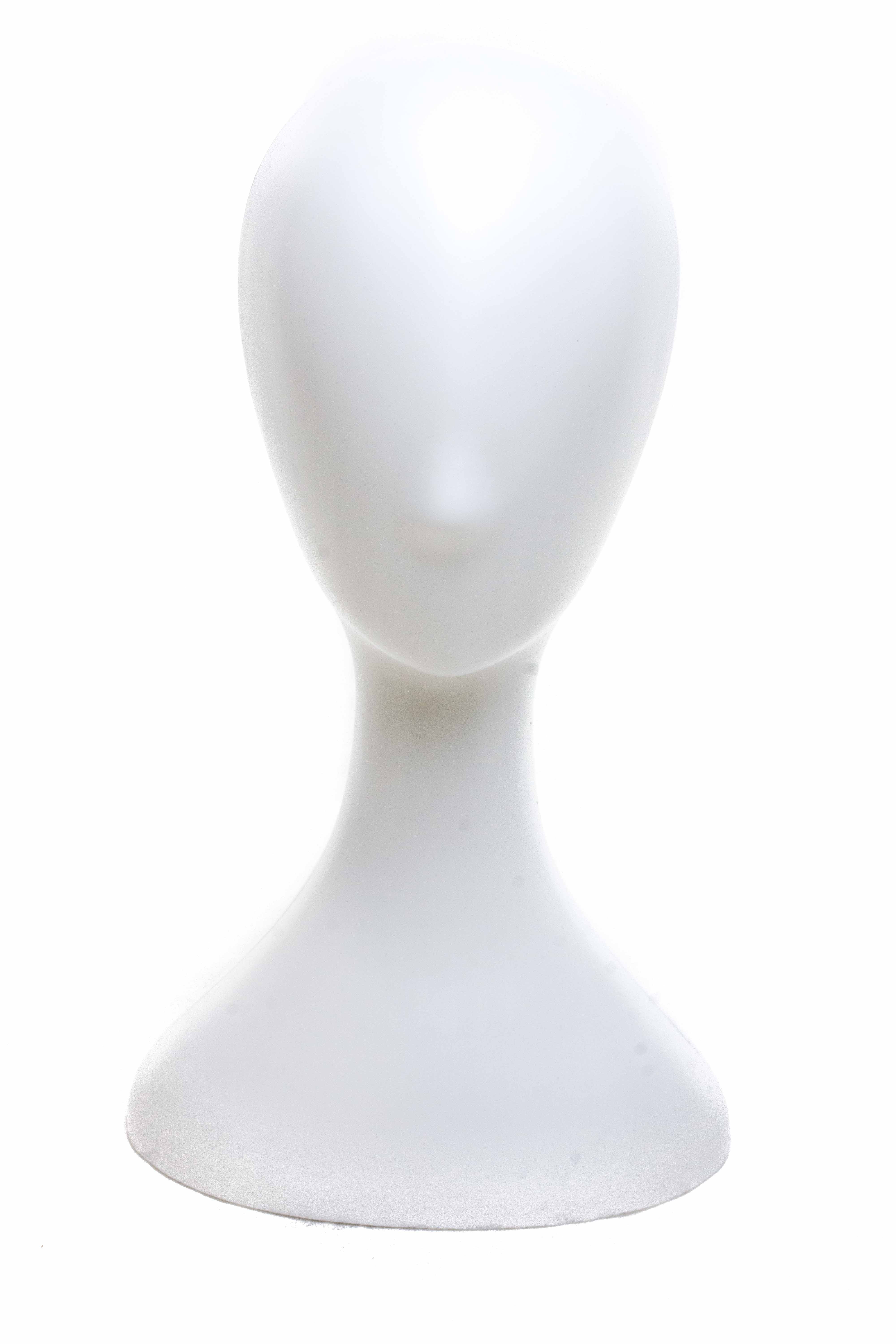 Cabeza de maniqui hombre en plastico blanco