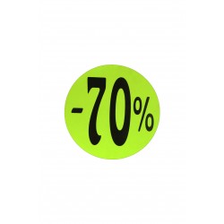 CARTEL REDONDO REBAJAS -70% -50% -40% -20% -10%