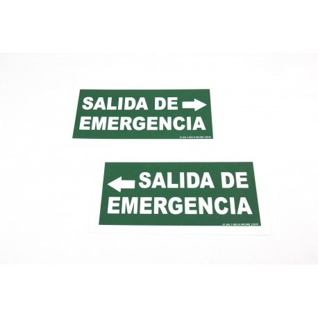 CARTEL SALIDA DE EMERGENCIA A LA DERECHA 30X15 CM