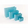 BOLSAS DE PAPEL PLASTIFICADO CON ASA DE CORDÓN COLOR CELESTE VARIAS MEDIDAS