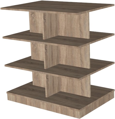 Mueble expositor rectangular a 4 alturas 100x70x100 cm